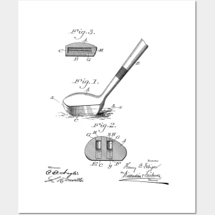 Golf Club Vintage Patent Hand Drawing Posters and Art